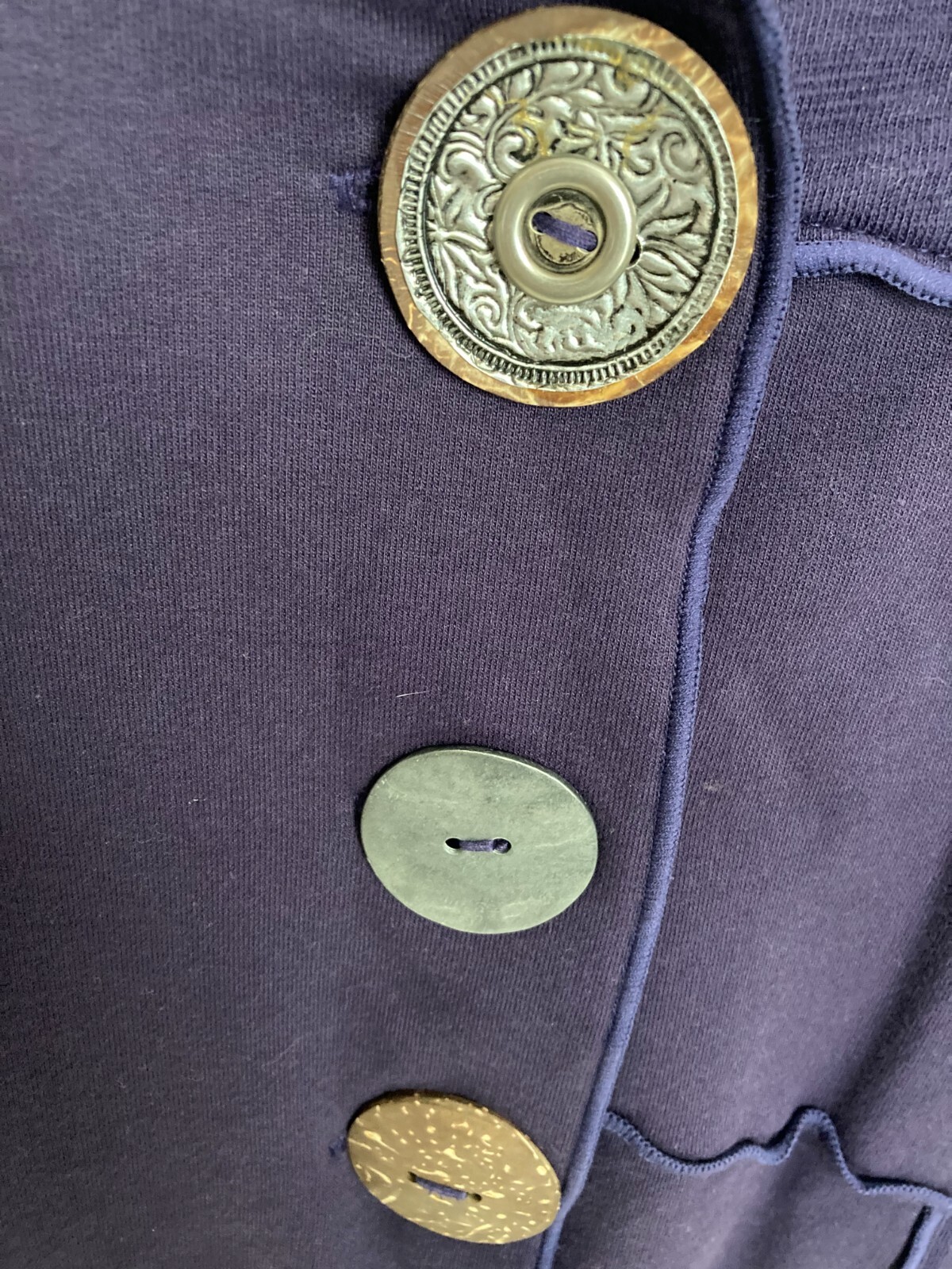 Soft Surroundings Button Front Jacket Top Raw Pat… - image 9