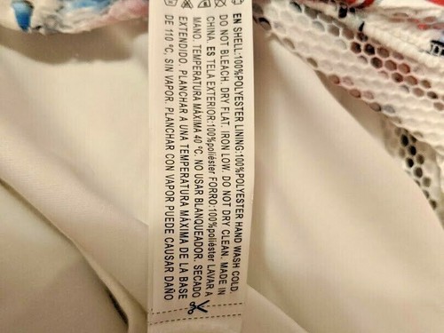 Forever 21 Fit & Flare Damenkleid Größe Large Blumenmuster Reißverschluss hinten elfenbein/pink - Bild 5 von 5