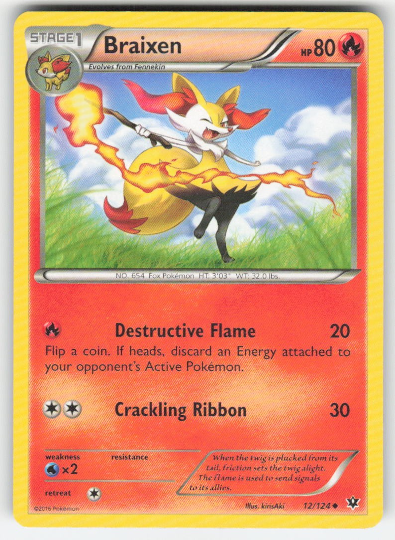 Pokemon TCG XY Fates Collide Braixen #12/124