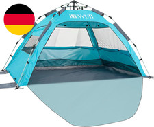 Dewur Strandmuschel 2-4 Personen Pop up Strandzelt Mit Sonnensegel UPF 50+ UV So