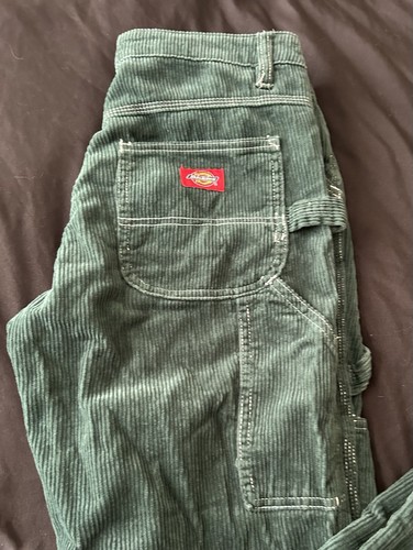 Pantalone Dickies ragazza verde velluto a coste falegname gamba dritta taglia 1/25 - Foto 2 di 11