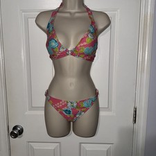 Vintage Carolina Blues multicolor Floral 2-piece bikini Swimsuit Large/Small