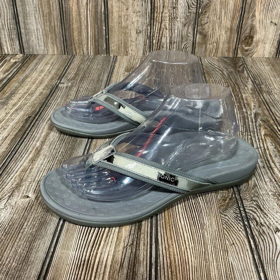 Chanclas Vionic Tide II Sandalia Puntera Gris Camuflaje Talla 9 EE. UU. Foto 3 de 4