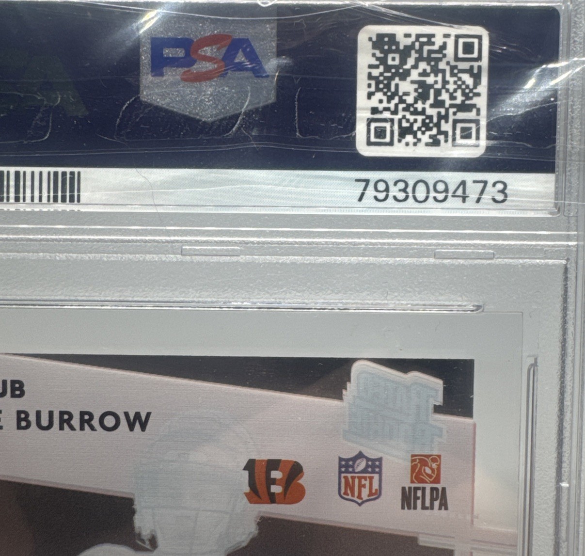 2020 Panini Chronicles - Clearly Donruss Rated Rookie Joe Burrow RR-JB (RC) PSA9 view 3