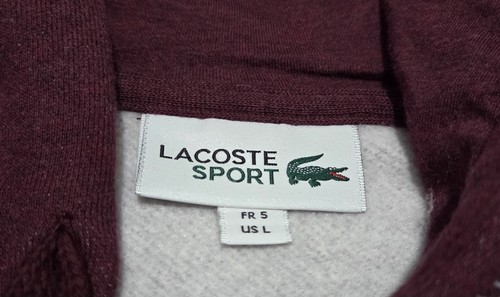 Lacoste ' Hooded ' Jacket - Mens Large ( 5 ) - Burgundy - New - Picture 5 of 9