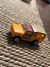 Vintage Tonka Pickup Truck with Removable Camper Shell Yellow/Maroon/Tan 1970s