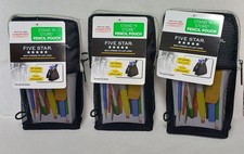 Five Star Stand 'N Store Pencil Pouch Fits 3 Ring Binder Pencil Case Lot of 3