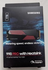 Samsung 990 PRO 1TB M.2 NVMe Internal SSD with Heatsink - Black (MZ-V9P1T0GW)