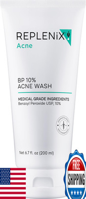 Replenix BP Acne Face Wash, 6.7 Fl Oz, Non-Oily Benzoyl Peroxide Facial Cleanser