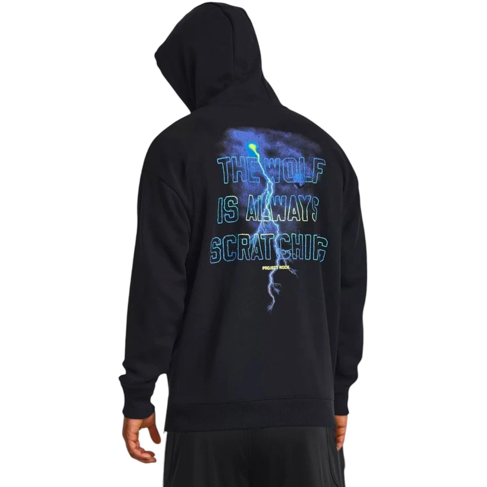 Under Armour Project Rock Hombres Talla 2XL Peso Pesado Terry Sudadera con Capucha Gráfico Lobo Foto 2 de 4