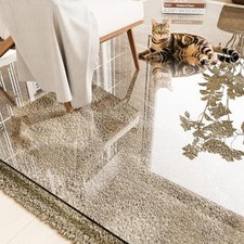 Glass Chair Mat 55"x46"   Ultra-Clear Office Chair Mat for Hardwood Floors  Low