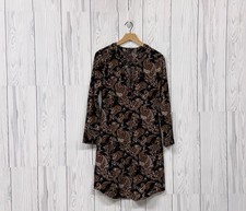 Versona dress womens size extra small long sleeve black floral patterned
