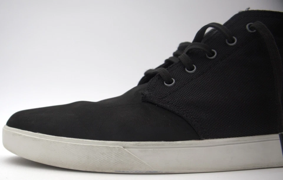 Timberland Hombre Negro Nubuck Lona Medio Top Tenis Zapatos Talla 12 (6746A) Foto 2 de 4