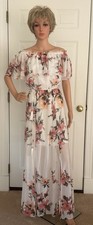 NWT ($170) White House Black Market Off-the-Shoulder Maxi Floral Dress