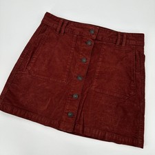 American Eagle Outfitters Corduroy Button Front A-Line Mini Skirt Rust Size 4