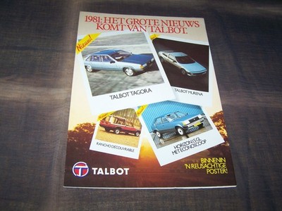 TOPRARITÄT Herrlicher Prestige Prospekt Talbot Programm von 1981 !!!
