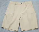 Dunning Golf Shorts Mens 34 Tan Woven Stretch Performance Regular Fit Waistband