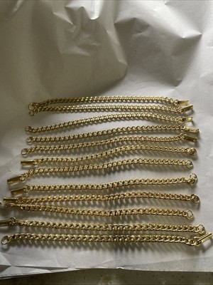 12 Vintage Gold Plated 7  5 Mm Link Bracelets 