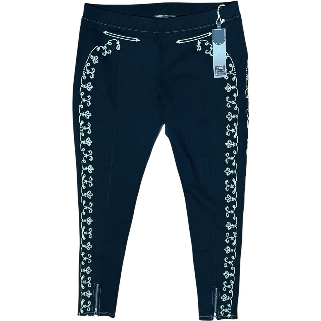 DOUBLE D RANCH High Peaks Park Ranger Legging  1X NWT Embroidered Stretch Black image 10