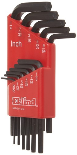 EKLIND 10111 Hex-L Key allen wrench - 11pc set SAE Inch Sizes .050-1/4 Short ... - Picture 4 of 8