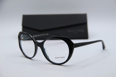 NEW ALAIN MIKLI A03075 002 BLACK MARBLE AUTHENTIC FRAMES EYEGLASSES 53-18