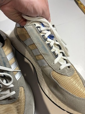 Adidas Original Marathon Tech Shoes Mens 8 Gray Gold Athletic Sneakers Trainers Adidas Original Marathon Tech Size 10.5 Gray/Gold/White  main image 4