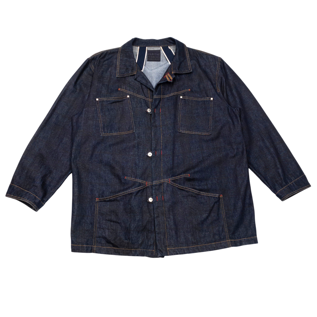 Marithe Francois Girbaud Denim Jacket Men's 2XL Plaid Heavyweight