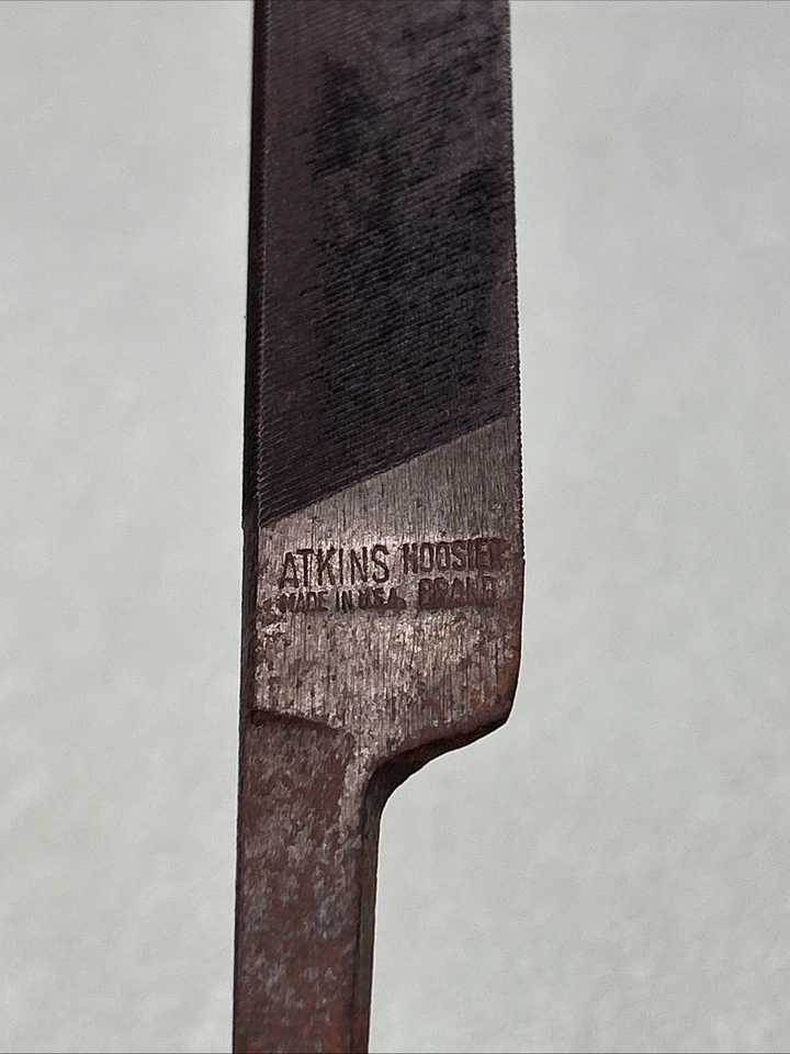 Vintage Hand File Lot Craftsman & Atkins Single Cut Wooden Handle USA Tools - Image 4 of 4