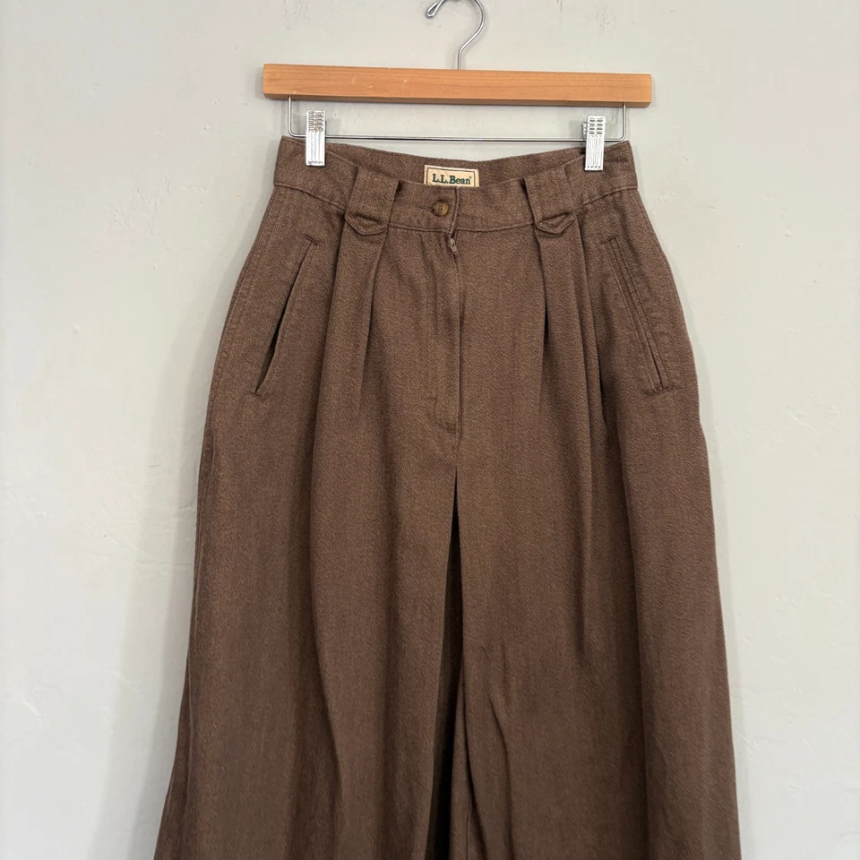 Falda midi LL Bean vintage para mujer talla XS marrón algodón modesta Foto 2 de 4