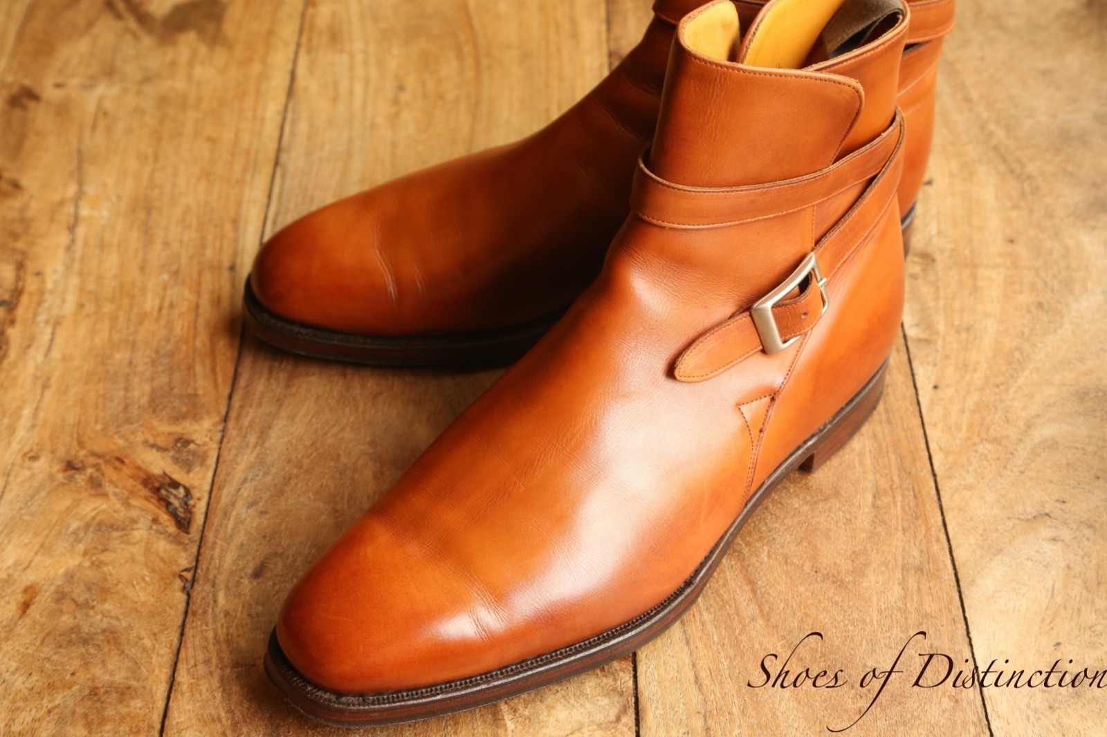 Botas con hebilla de latón Jodhpur de cuero marrón Grenson para hombre UK...