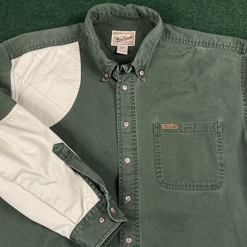 VTG Woolrich Rifle Shooting Shirt Mens Large Green Button Down Hunting Outdoors