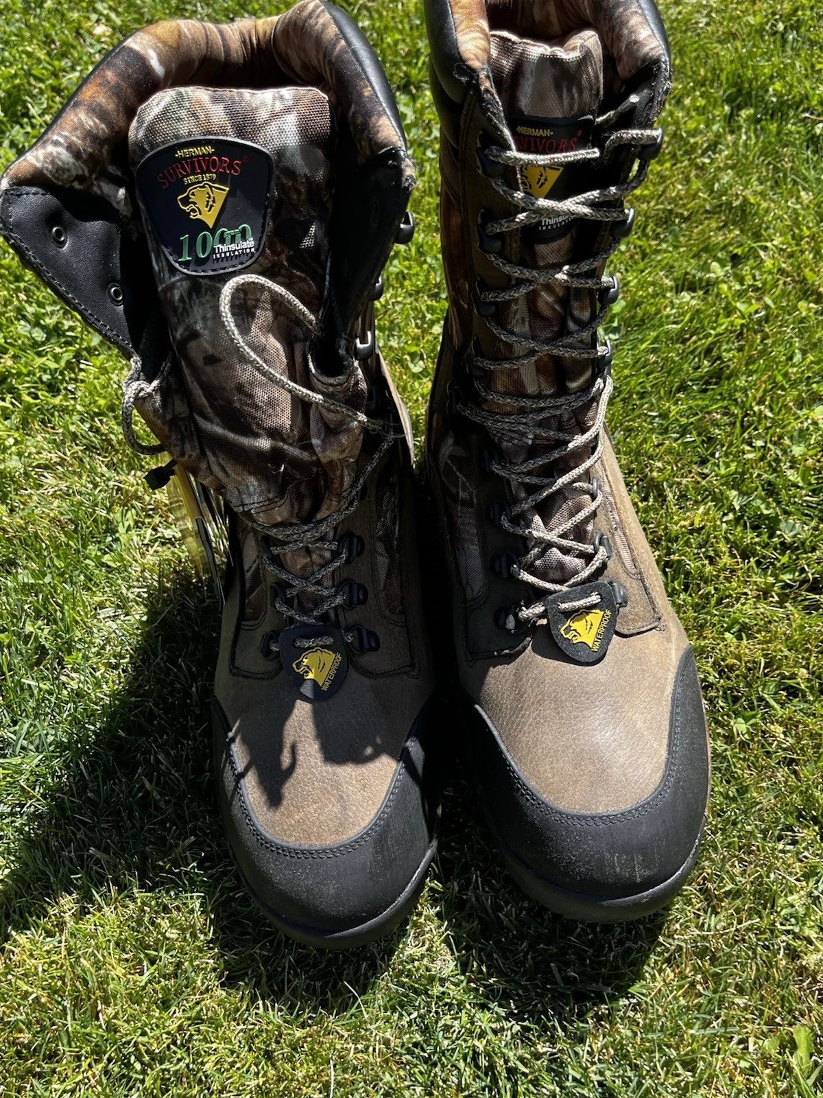 Herman Survivors Men's Waterproof Camouflage Boots Hunting & Fishing Size 13w