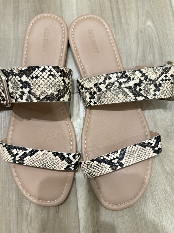 Old Navy Snake Print Double Strap Slides Sandals 11