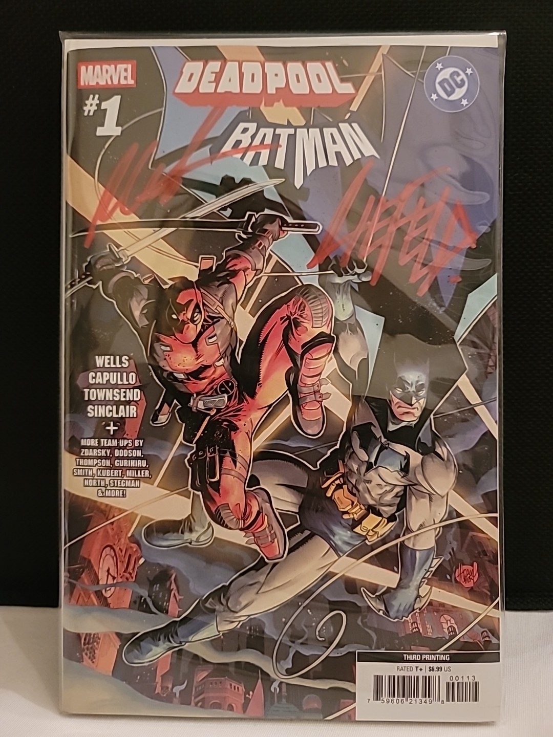 Deadpool Batman #1 3rd Print Marvel DC 2025 VF/NM Comics Signed By Rob Liefeld