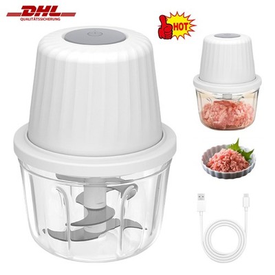 Klein Elektrisch Zerkleinerer Zwiebelschneider Gemüsehacker Zwiebelhacker 400ml