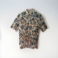 Pierre Cardin Men  s Shirt Sz M VTG Cotton Button Down Hawaiian Aloha Vacation