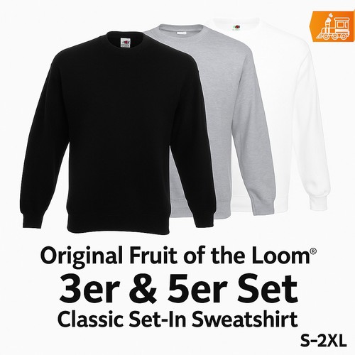 Fruit of the Loom Herren Sweatshirt Classic Pullover Basic Unisex 3er / 5er Set - Bild 1 von 30