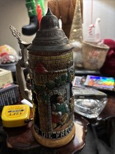 Peter Thewalt, #4195, German Beer Stein, 1950s, Westerwald, West Germany ￼