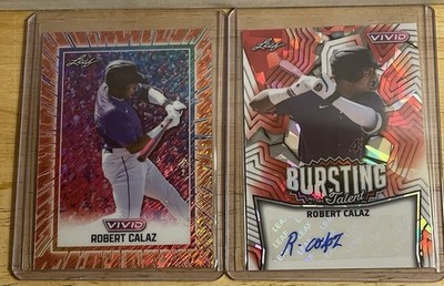 2025 Leaf Vivid Bursting With Talent Robert Calaz Red Crystal Auto /2 & 1/1 Base