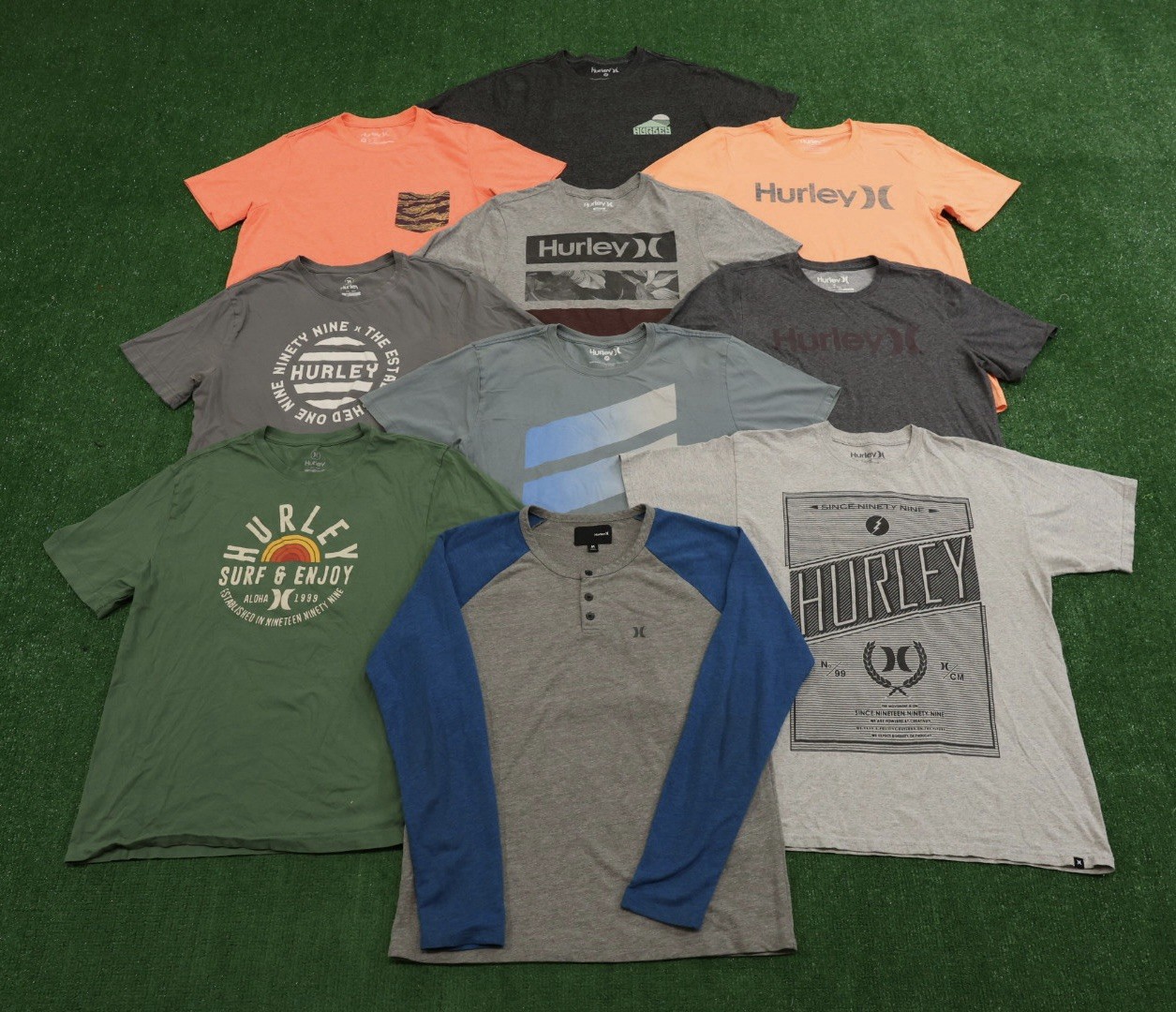 Lot Of 10 Hurley T Shirt Size Medium Surf Graphic Tees Skate P123-image