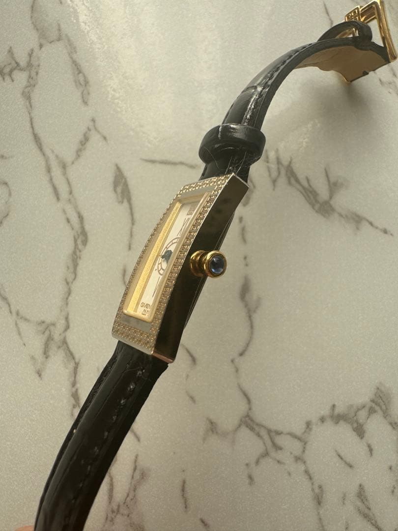 Givenchy Vintage Wristwatch Rectangular Black Lea… - image 6