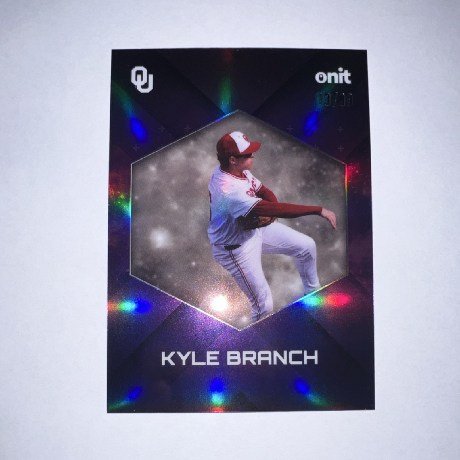 Onit Kyle Branch #63 Oklahoma Sooners NCAA Baseball Serial Numbered /99 Card