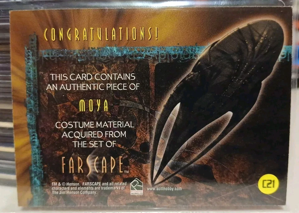 Farscape Season 4 Moya C21 Costume Relic Card - Album Exclusive 2003 NM  - Image 2 of 2