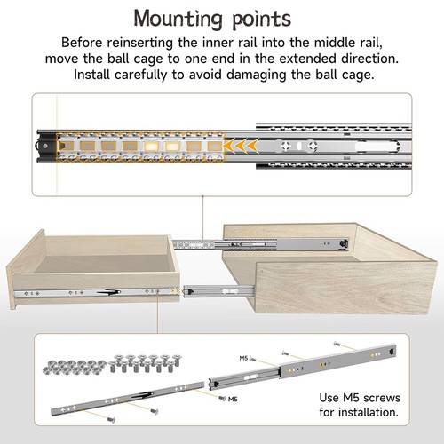 HEAVY DUTY 120KG LOCKING DRAWER SLIDES RUNNERS 350MM-1900MM AU - Picture 11 of 17