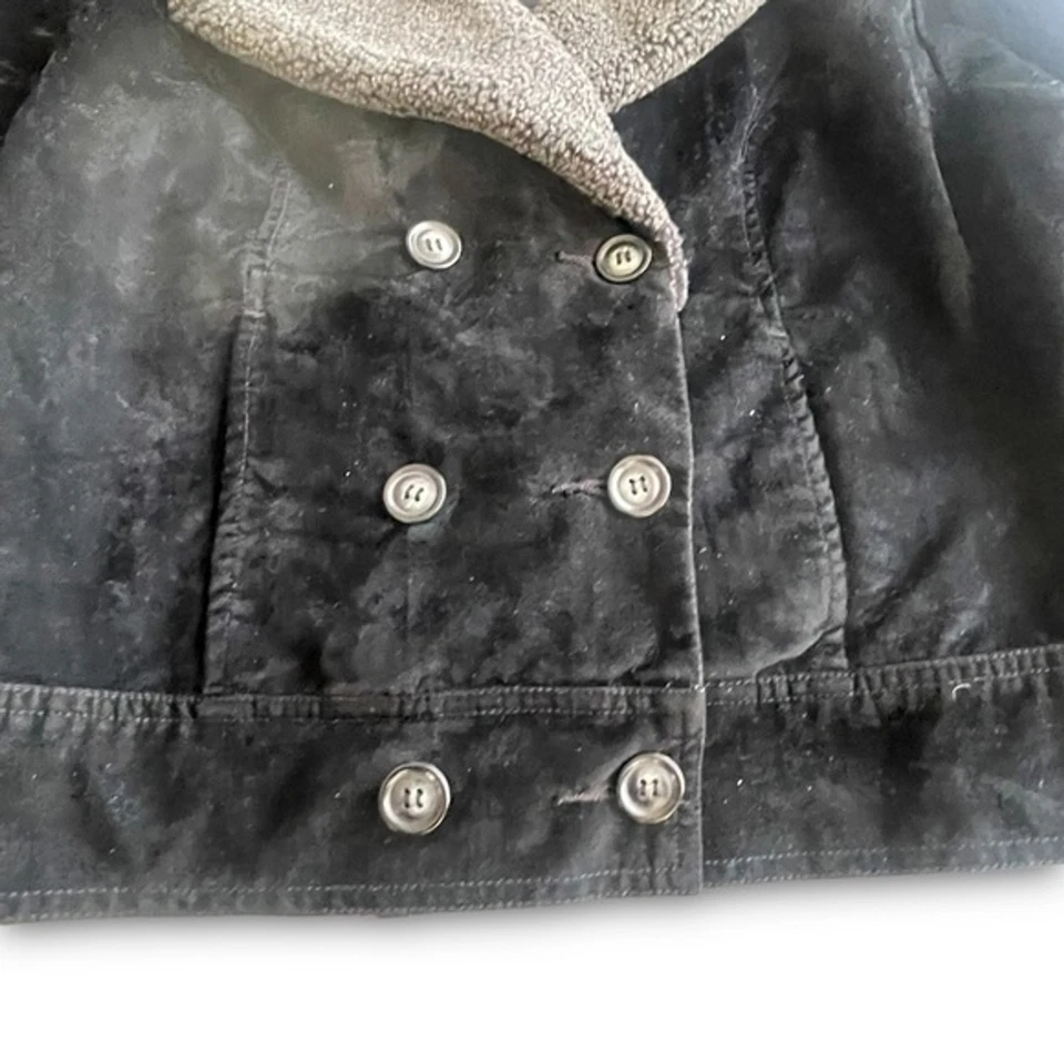 Chaqueta corta vintage de pana de oveja Y2K Xhilaration doble pecho talla pequeña Foto 2 de 4