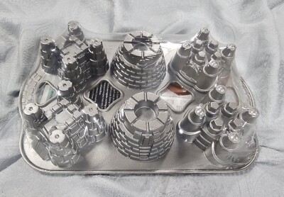 Nordic Ware Castle Cakelette Pan Cast Aluminum Non Stick.
