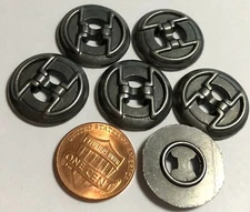 6 Gunmetal Dark Gray Tone 2-hole Sew-through Metal Buttons 20mm 13/16" 11760