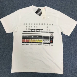 Uniqlo Roland TR-808 Rhythm Composer Black T-Shirt Men's Size L (ASIA) Tee Music