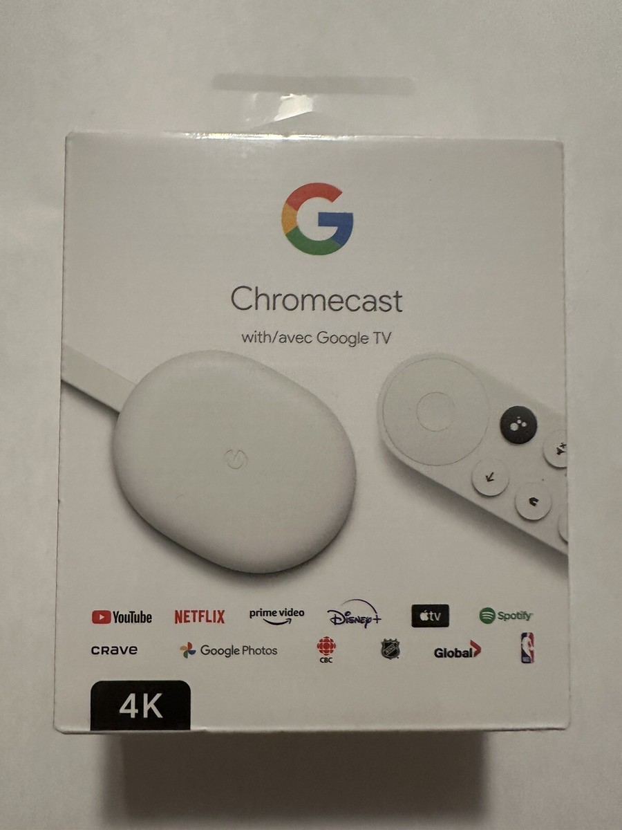 Google Chromecast with Google TV 4K UHD - White Brand New Factory