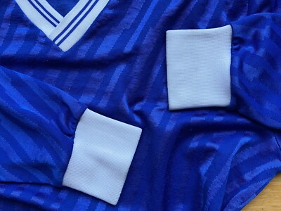 Maillot De Foot Vintage Erima Pour Homme - Manches Longues Bleu Taille M, Rétro Et En Super état